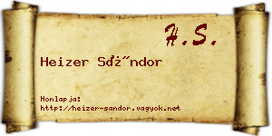 Heizer Sándor névjegykártya